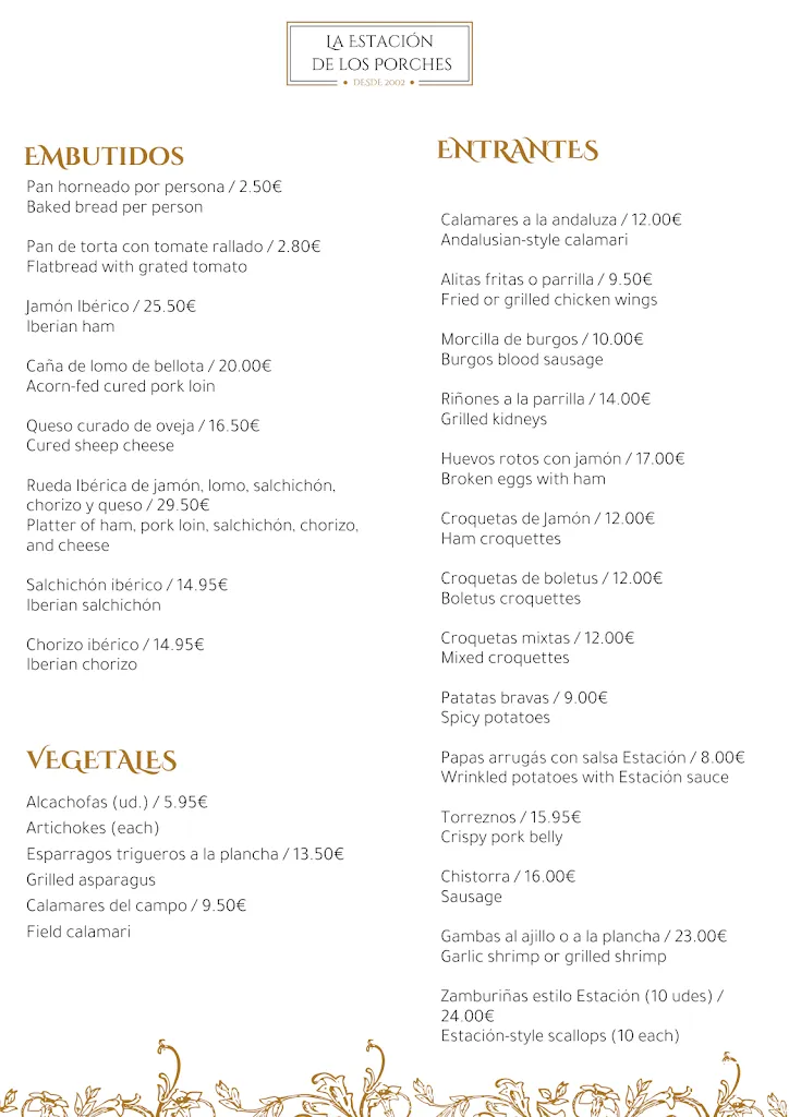 Menü_Restaurante Asador La Estación de los Porches_Valdecasa_Bild_2