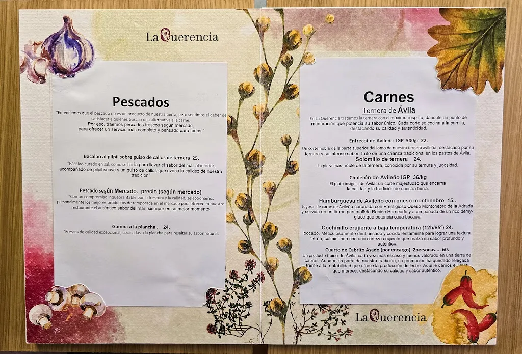 Menü_La Querencia_Villanueva de Ávila_Bild_1