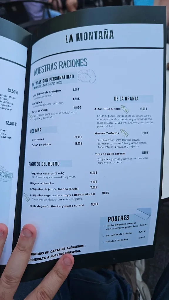 Menu_Bar Cafetería La Montaña_Vadillo de la Sierra_image_1