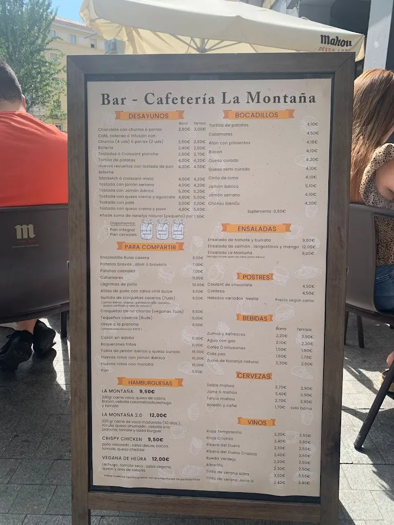 Menu_Bar Cafetería La Montaña_Vadillo de la Sierra_image_3