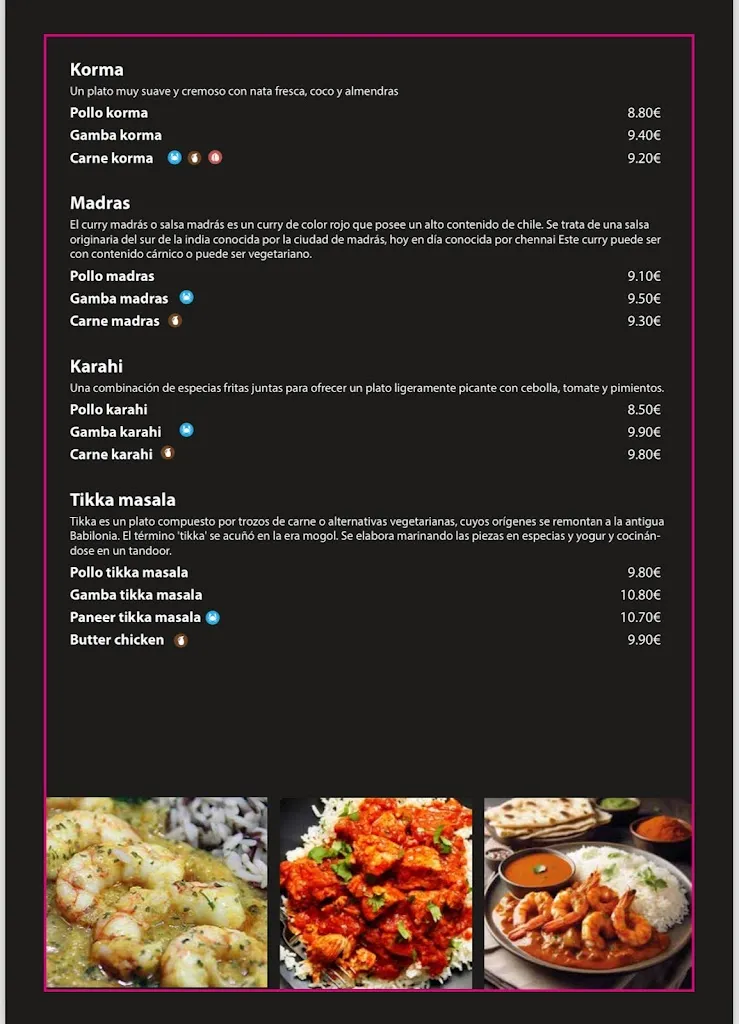 Menu_Indian restaurant_Culleredo_immagine_2