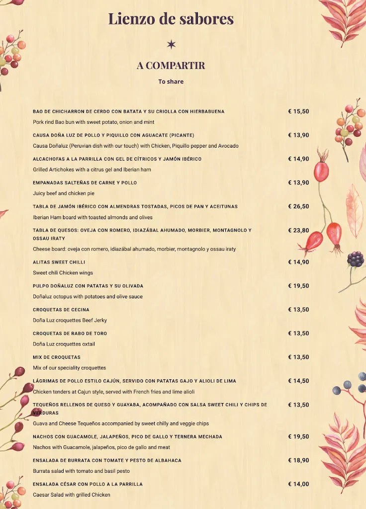 Menu_Doña Luz Restaurante_Torre La_image_1