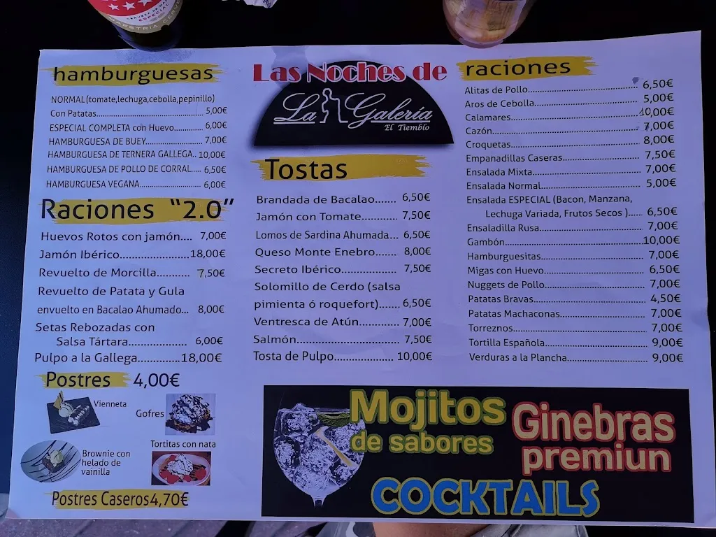 Menu_Café-Bar La Galería_Tiemblo El_image_1