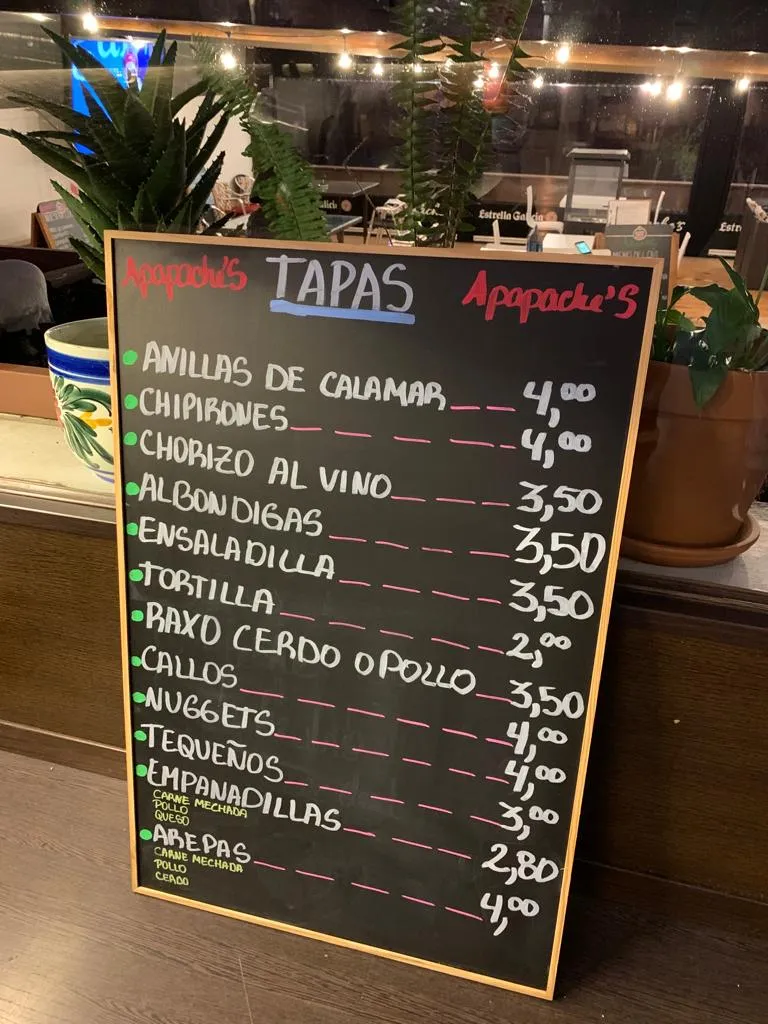 Menu_Apapache's Bar Tapas & Raciones_Culleredo_image_1