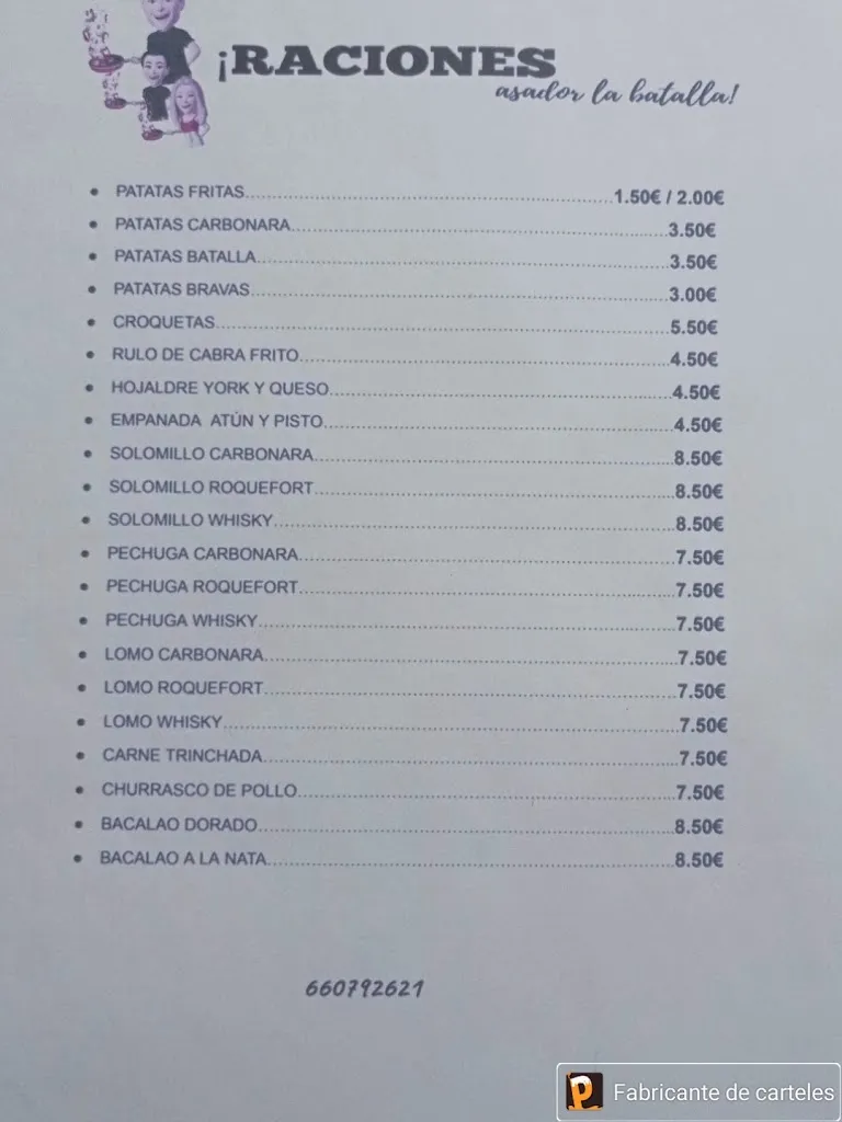 Menu_Asador la batalla_Albuera La_image_1