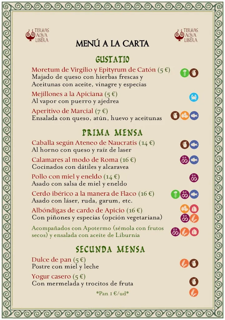 Menu_Restaurante romano Aqua Libera_Aljucén_image_2