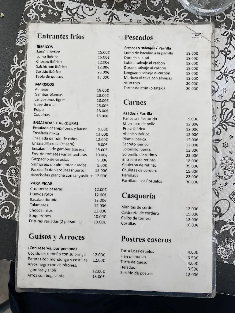 Menu_Restaurante LOS POZUELOS_Almendralejo_immagine_1