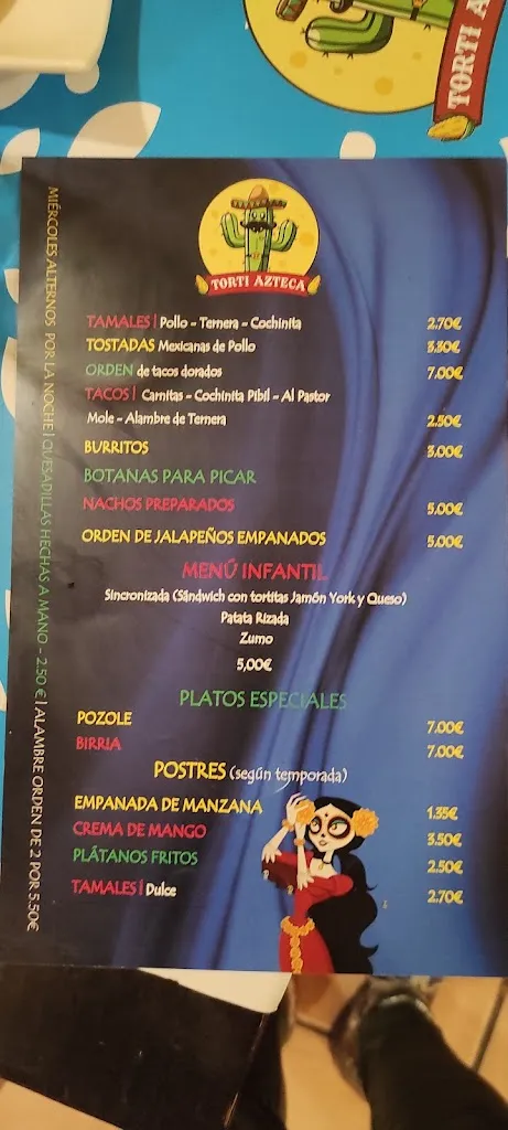 Menu_Torti Azteca_Almendralejo_immagine_4