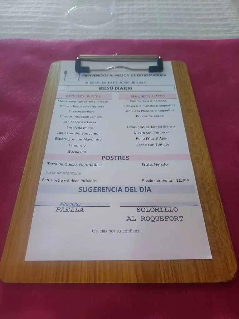 Menu_El Mesón de Extremadura_Almendralejo_image_2