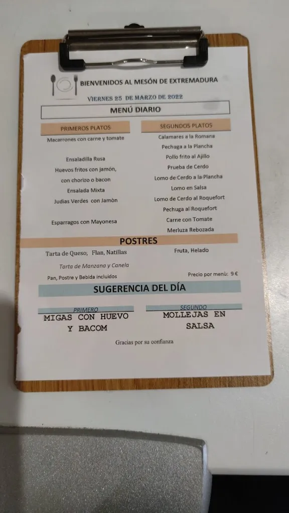 Menu_El Mesón de Extremadura_Almendralejo_image_3