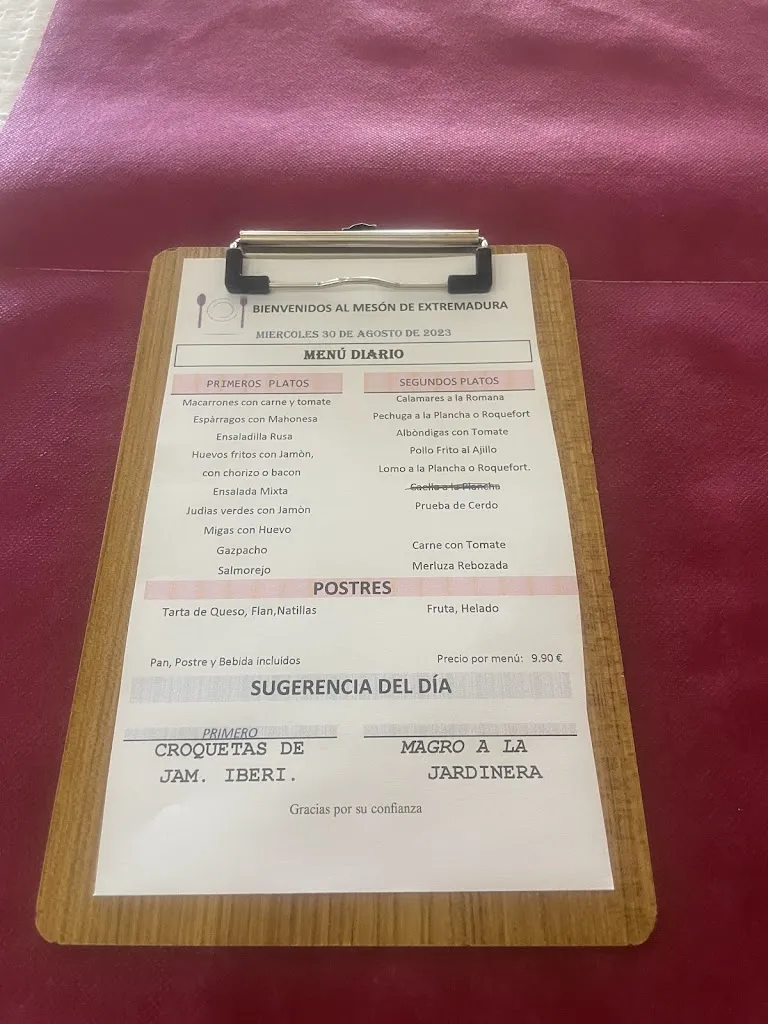 Menu_El Mesón de Extremadura_Almendralejo_image_4