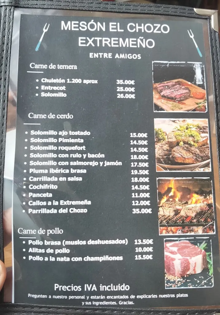 Menu_Mesón El Chozo Extremeño. Carnes a la brasa.Comida extremeña_Badajoz_image_1