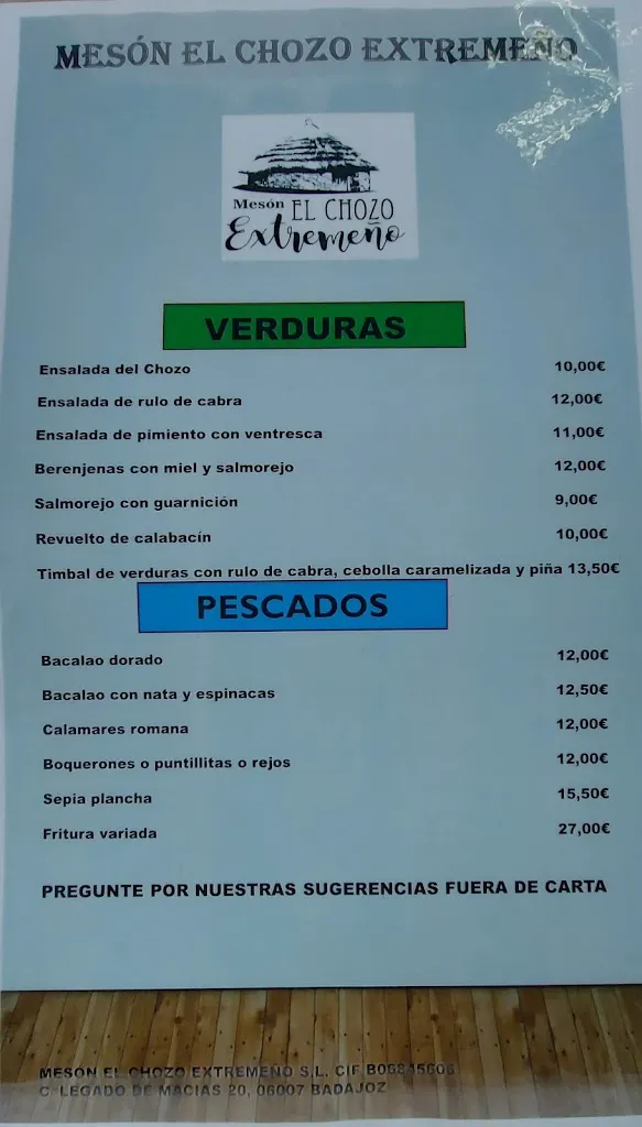 Menu_Mesón El Chozo Extremeño. Carnes a la brasa.Comida extremeña_Badajoz_image_3