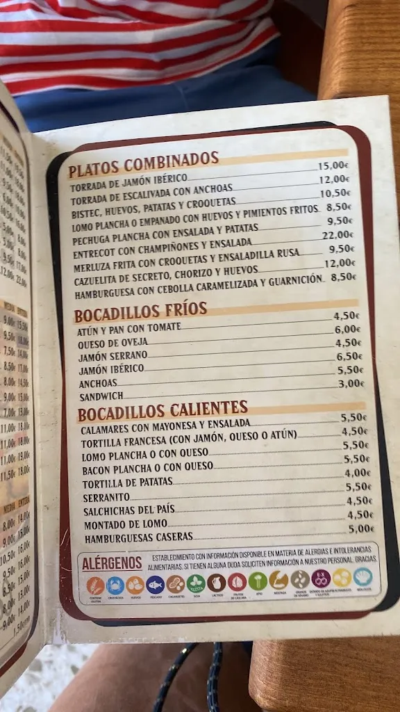 Menu_Bar La Peña_Azuaga_image_4