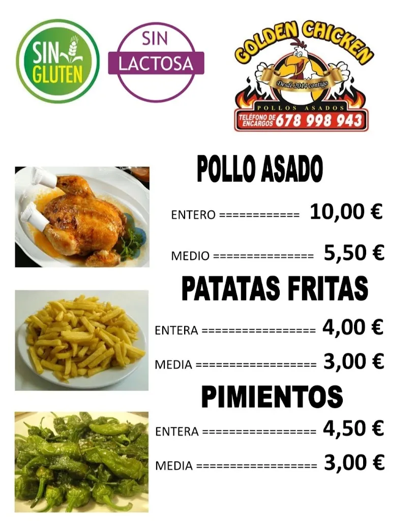 Menu_Asador de pollos Golden Chicken_Burguillos del Cerro_image_1