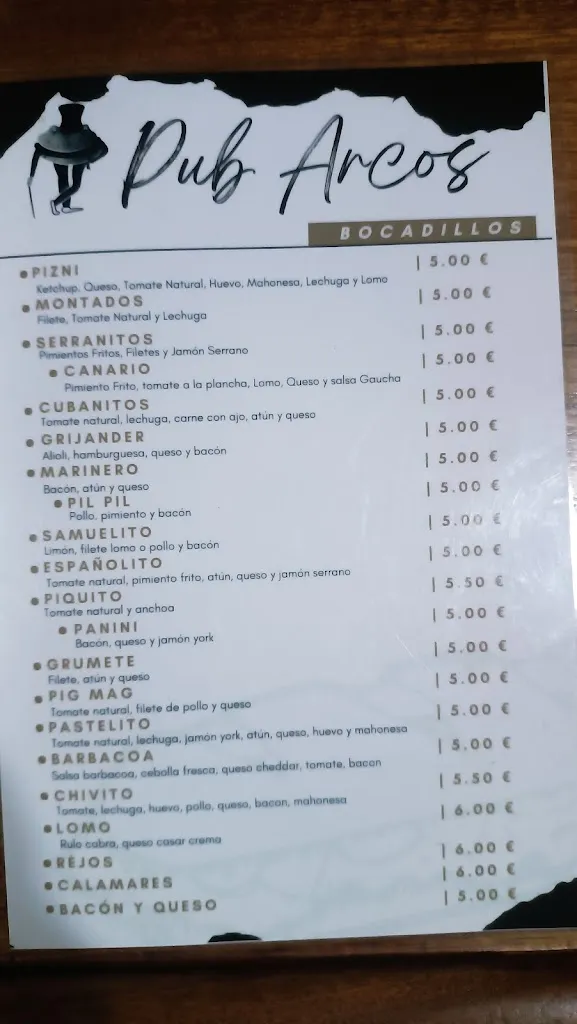 Menu_Arcos Pub_Calamonte_image_1