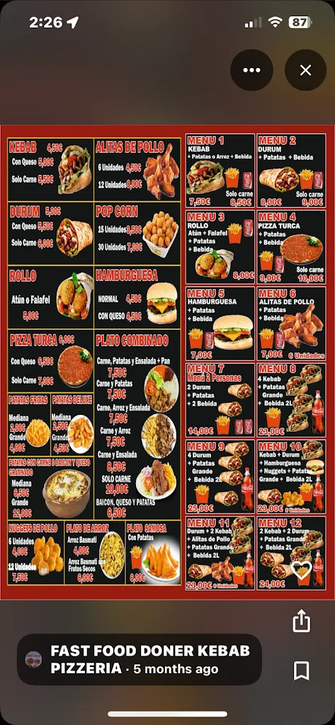 Menu_FAST FOOD DONER KEBAB PIZZERIA_Calamonte_image_3