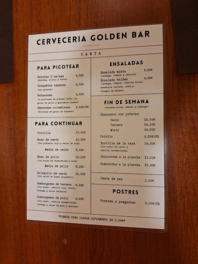 Menu_Cerveceria Golden Bar_Culleredo_image_2