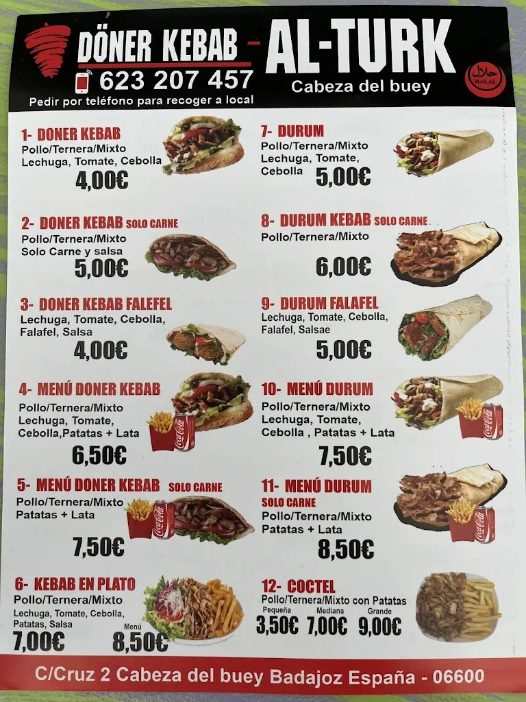 Menu_Al Turk kebab restaurante_Cabeza del Buey_image_3