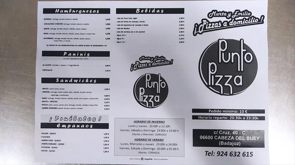 Menu_Punto Pizza_Cabeza del Buey_image_1