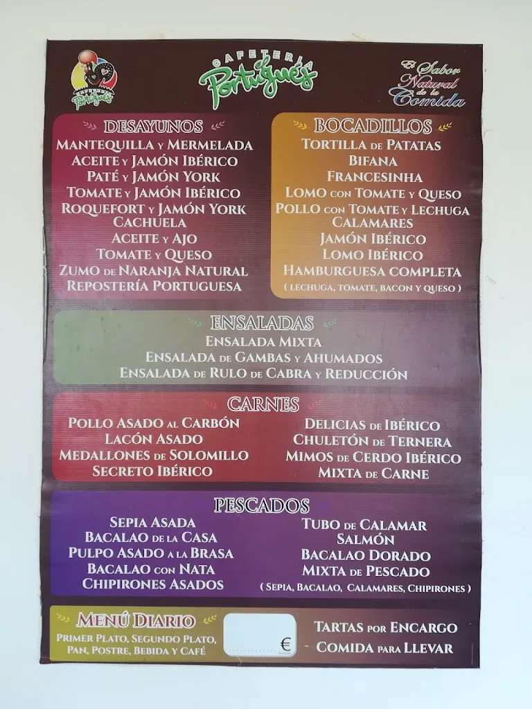 Menu_Cafetería El PORTUGUÉS Restaurante_Alburquerque_image_3