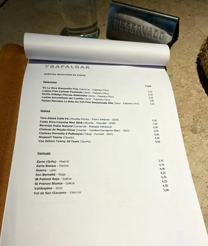 Menu_Bar Trafalgar_Alburquerque_image_2