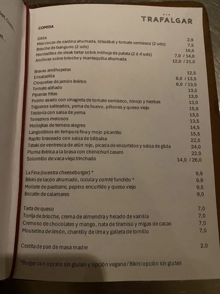 Menu_Bar Trafalgar_Alburquerque_image_4