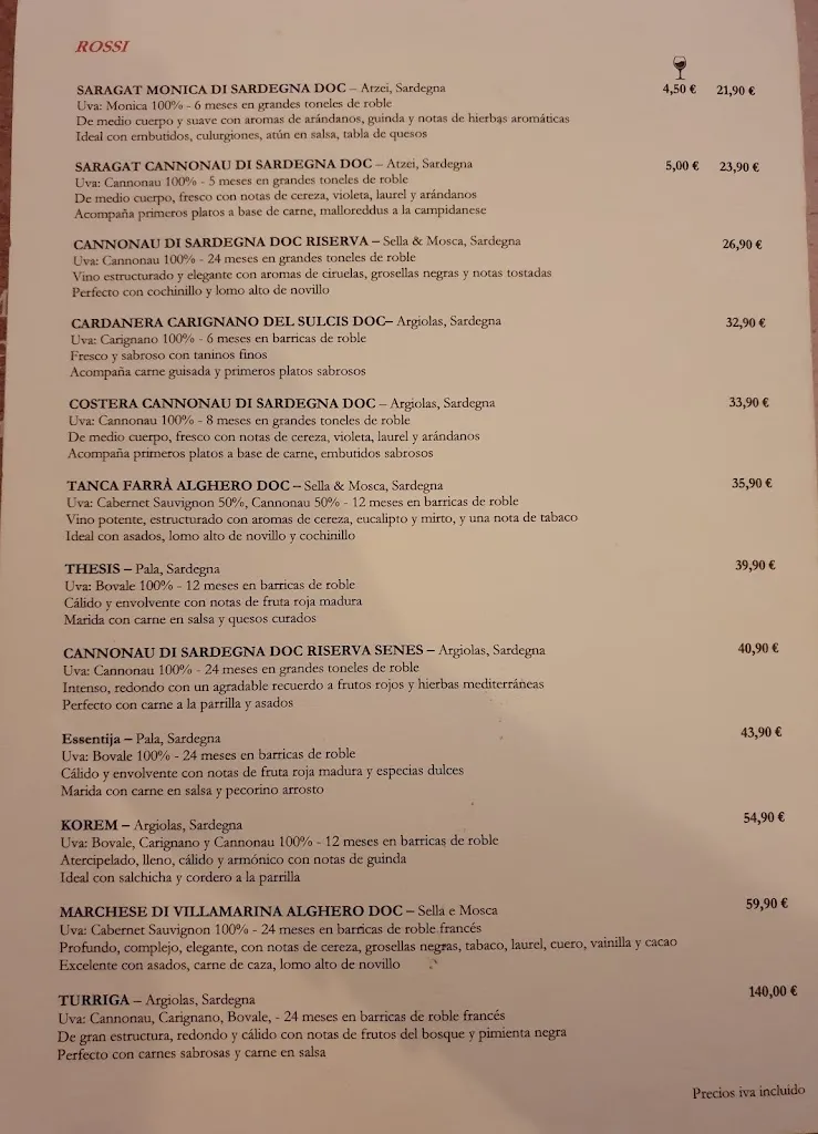 Menu_Filu 'e Ferru Restaurante tradicional de Cerdeña_Alburquerque_image_3