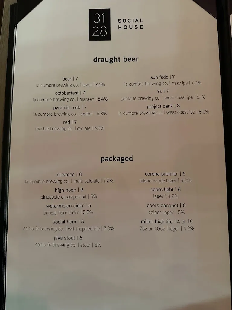 Menu_3128 Social House_Alburquerque_immagine_1