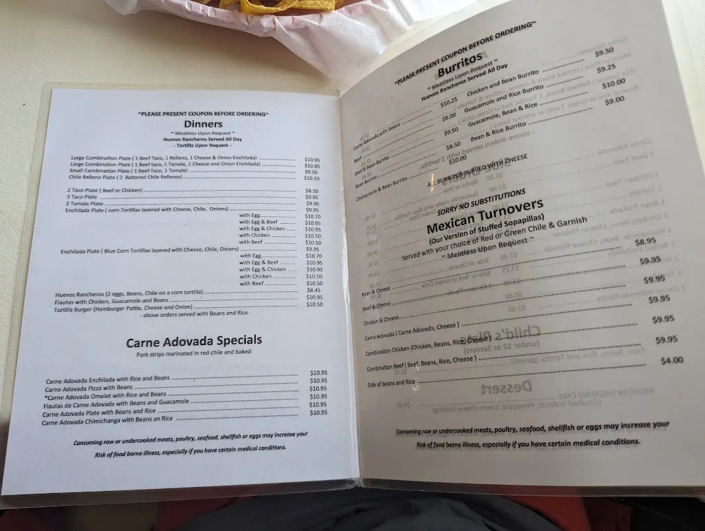 Menu_Mary & Tito's Cafe_Alburquerque_image_1