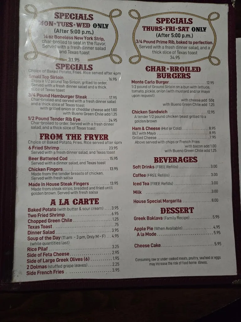 Menu_Monte Carlo Liquors & Steak House_Alburquerque_image_2