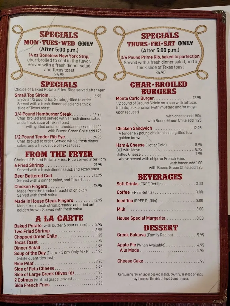 Menu_Monte Carlo Liquors & Steak House_Alburquerque_image_4