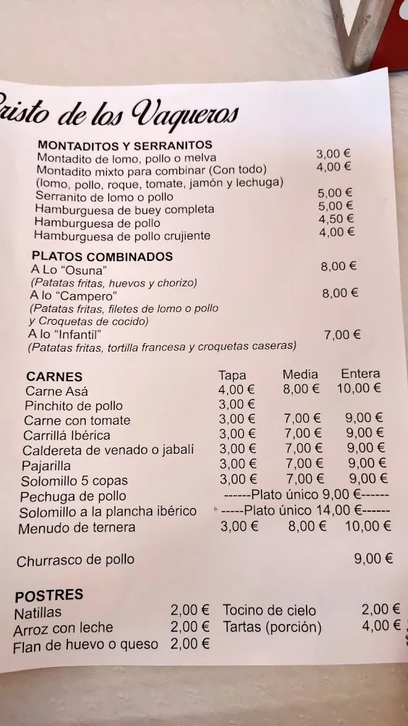 Menu_Bar Cristo De Los Vaqueros_Castilblanco_image_1