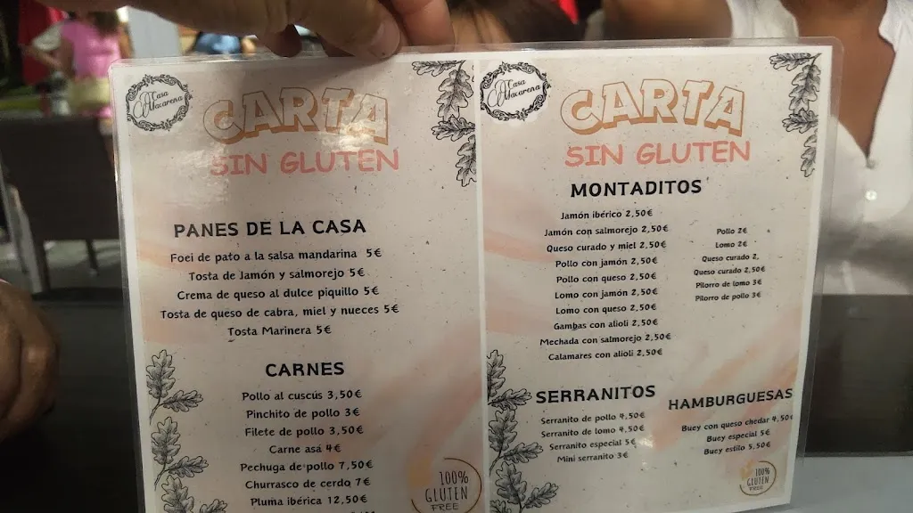 Menu_Bar Restaurante Casa Macarena_Castilblanco_immagine_3