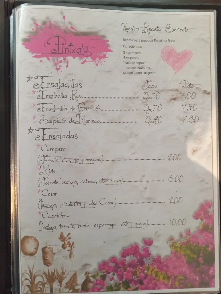 Menu_Restaurante Pintxa's_Castilblanco_immagine_2