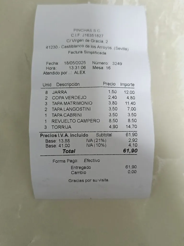 Manuel M_Restaurante Pintxa's_Castilblanco_recensione