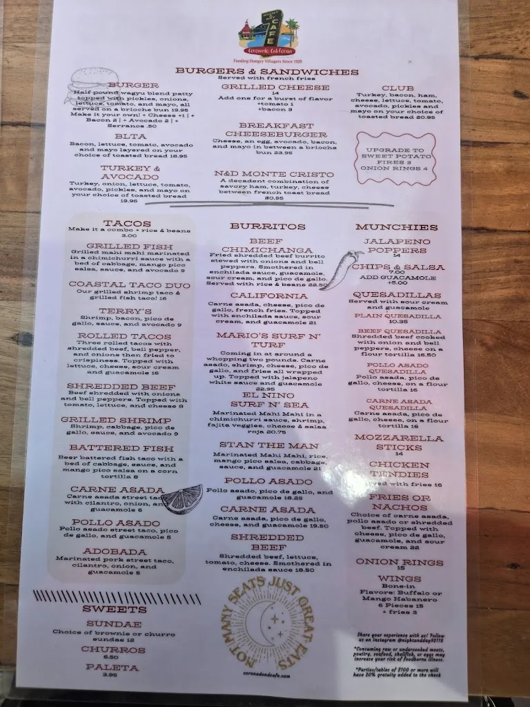 Menu_Night & Day Cafe_Coronada La_image_1