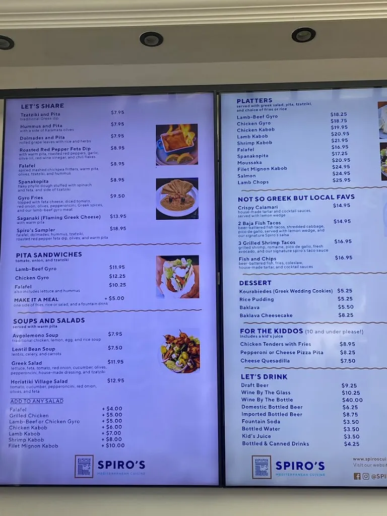 Menu_Spiro's Mediterranean Cuisine_Coronada La_image_1