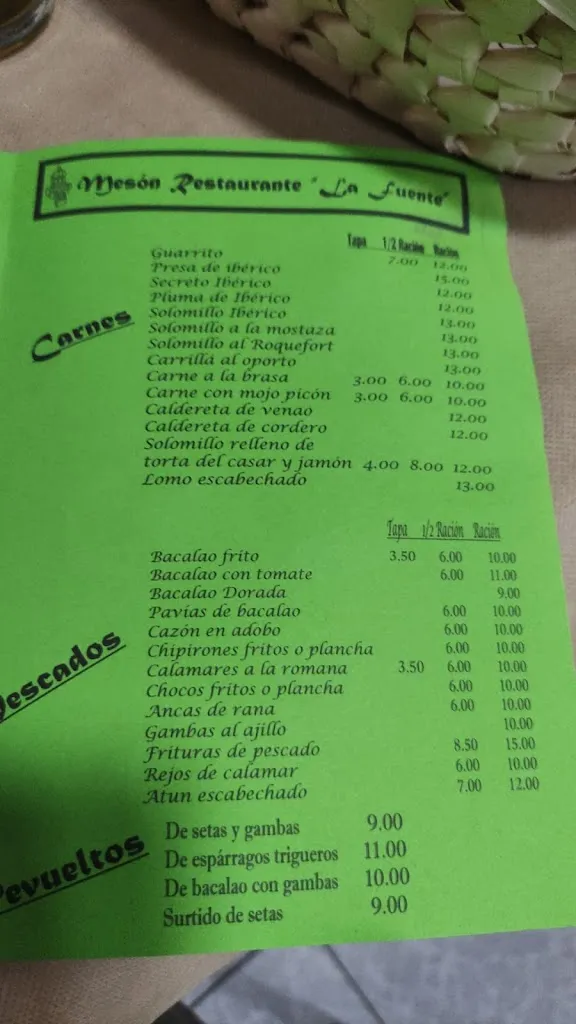 Menu_Mesón La Fuente_Fuente del Arco_image_2