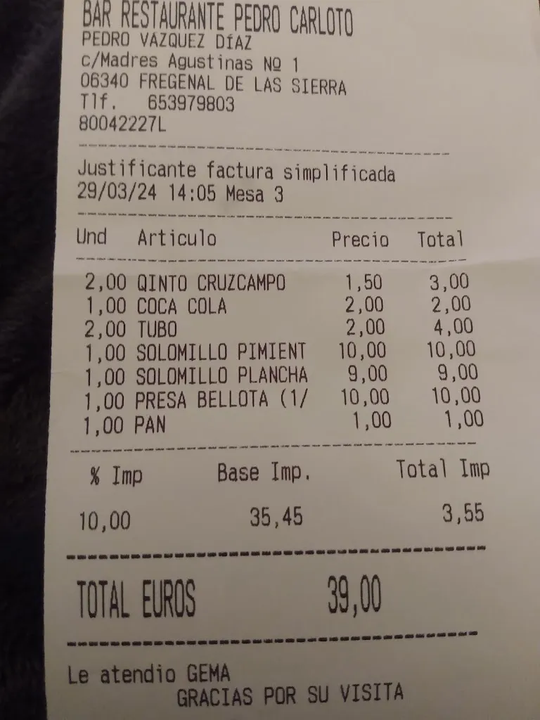 Manolo Sousa_Mesón Restaurante Pedro Carloto_Fregenal de la Sierra_review