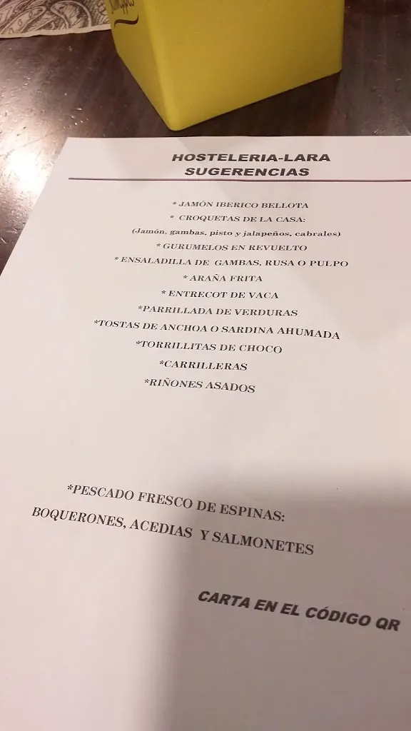 Menu_Bar Lara_Fregenal de la Sierra_image_1