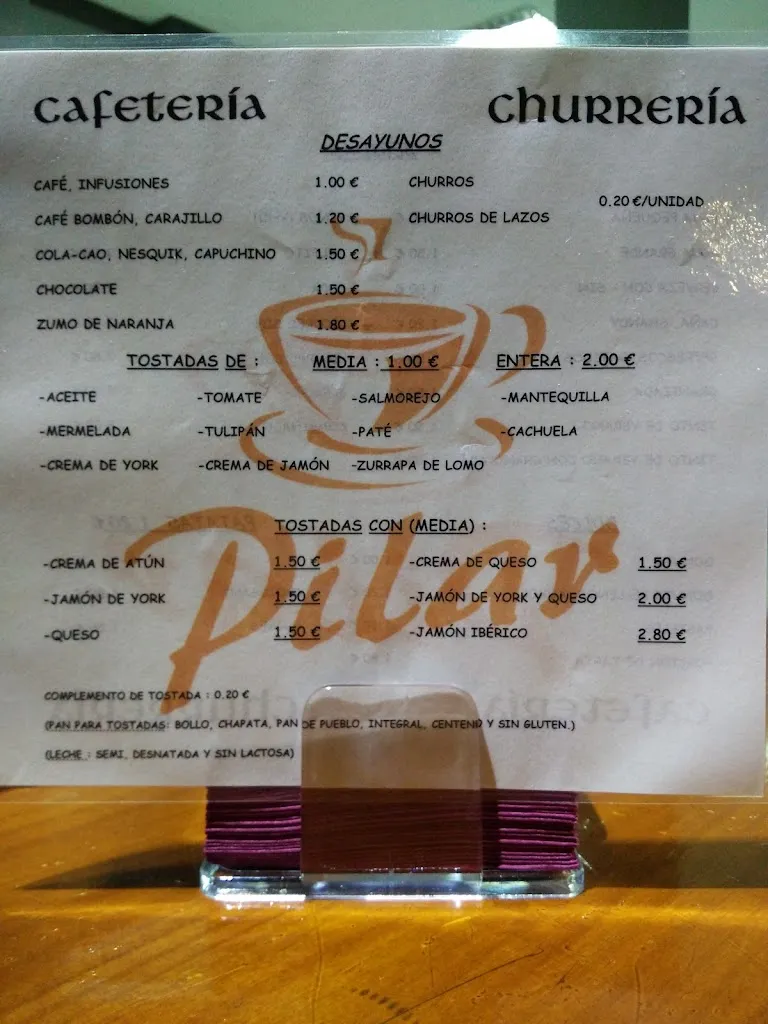 Menu_Churreria - Cafetería Pilar_Fregenal de la Sierra_image_1