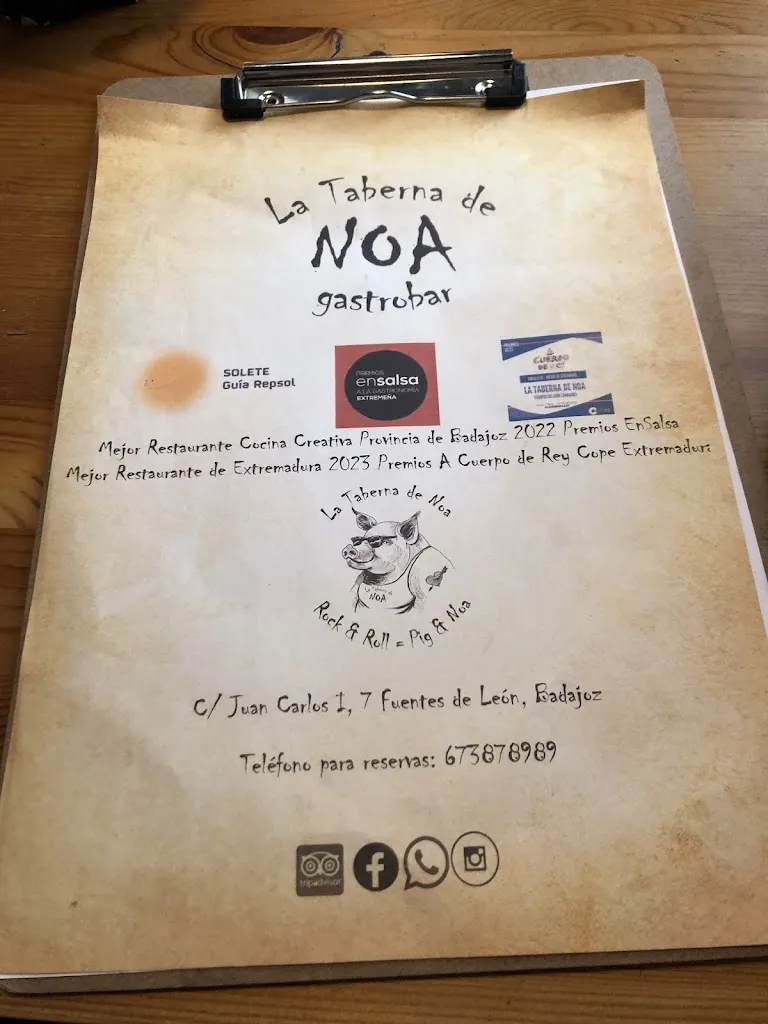 Menü_La Taberna De Noa_Fuentes de León_Bild_4