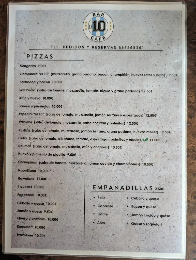 Menü_Bar Café El 10_Fuentes de León_Bild_1