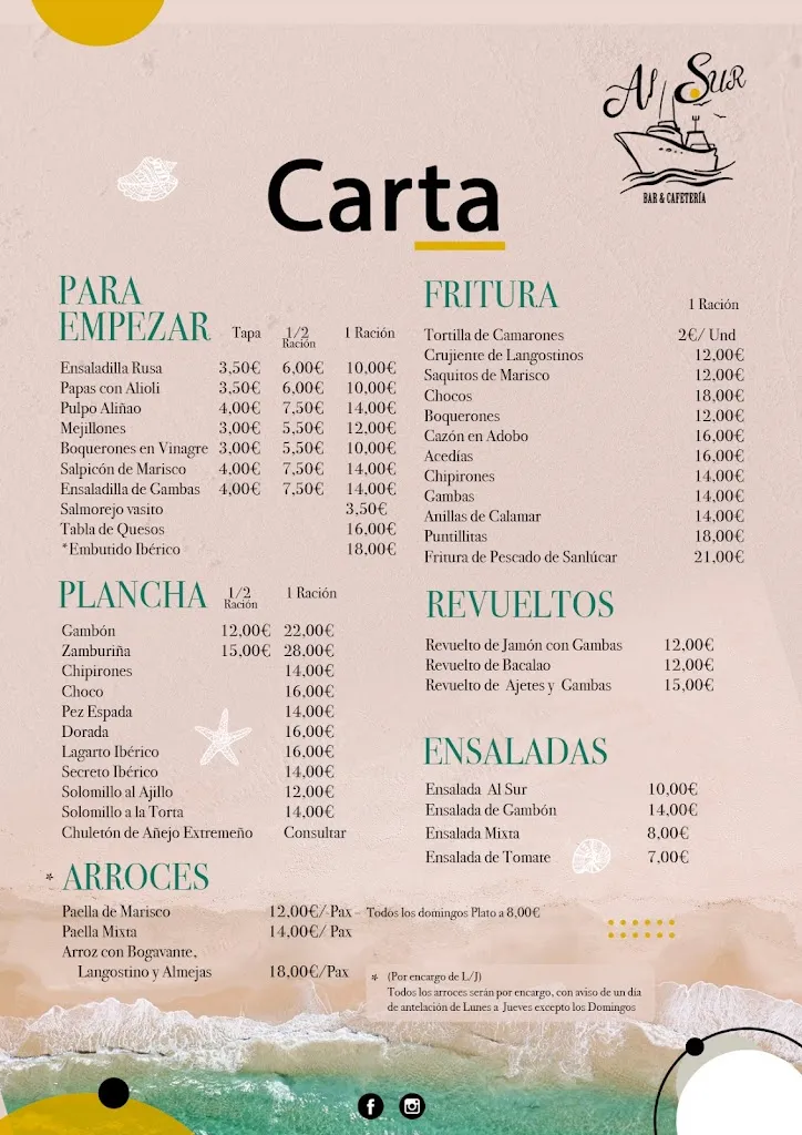 Menu_Al Sur Bar & Cafetería_Garrovilla La_image_1