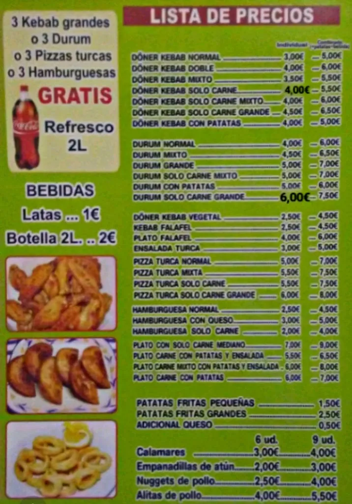Menu_KASHMIR DONER KEBAB FUENTE_Fuente del Maestre_image_4