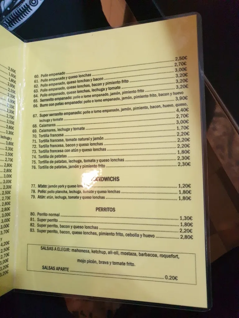 Menü_Pub Al Alba_Granja de Torrehermosa_Bild_1