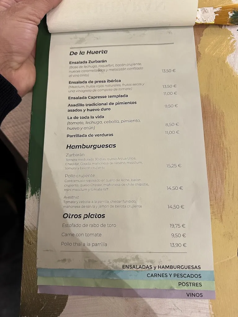 Menu_Restaurante Zurbarán_Higuera de Llerena_image_1