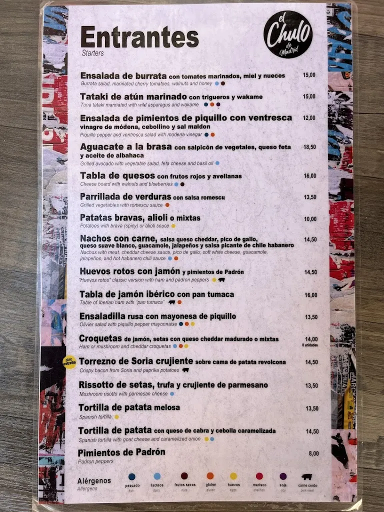 Menu_El Chulo de Madrid_Muros_image_4