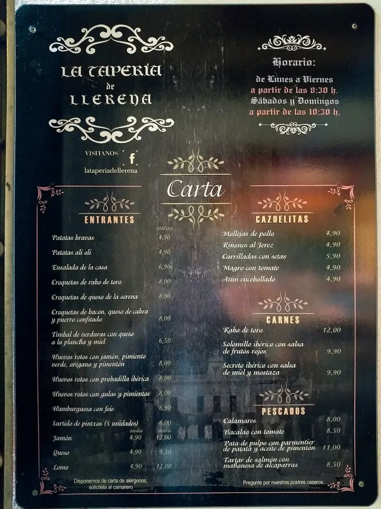 Menu_La Taperia de Llerena_Higuera de Llerena_immagine_1